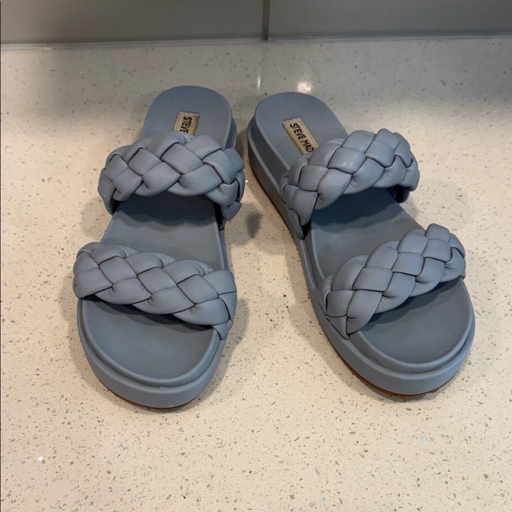 Steve Madden Light Blue Braided Sandals size 8.5